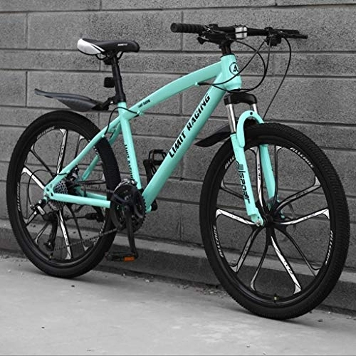 Vélos de montagnes : VTT, 26inch Mountain Bike, Cadre en Acier au Carbone Hardtail Vélo de Montagne, Double Disque de Frein Avant et Suspension (Color : D, Size : 27-Speed)