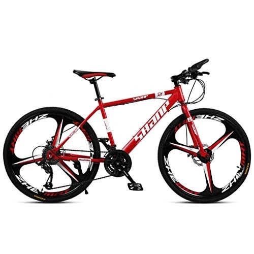 Vélos de montagnes : VTT, 26inch Mountain Bike, Cadre en Acier au Carbone Vélos hardtails, Double Disque de Frein et la Fourche Avant (Color : Red, Size : 24-Speed)