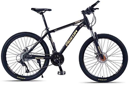 Vélos de montagnes : VTT adulte, cadre en acier 26 pouces pour les vélos semi-rigides en carbone haute teneur, VTT suspension avant légère, argent, 24 vitesses, Or, 27 vitesses