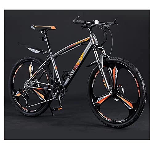 Vélos de montagnes : VTT de 24 pouces et 26 pouces - Double frein à disque - Pour homme et femme - Vitesse variable - Tri roues orange de 26 pouces