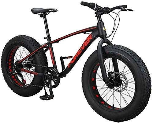 Vélos de montagnes : VTT enfants, 20 pouces 9 vitesses Fat Tire Vélos Anti-Slip, aluminium Cadre double frein à disque vélo, VTT, Semi-rigide (Color : Black)