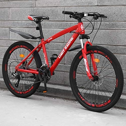 Vélos de montagnes : VTT, Mountain Bike / Vélos, Cadre en Acier au Carbone, Suspension Avant et Double Disque de Frein, Roues 26 Pouces (Color : D, Size : 21-Speed)