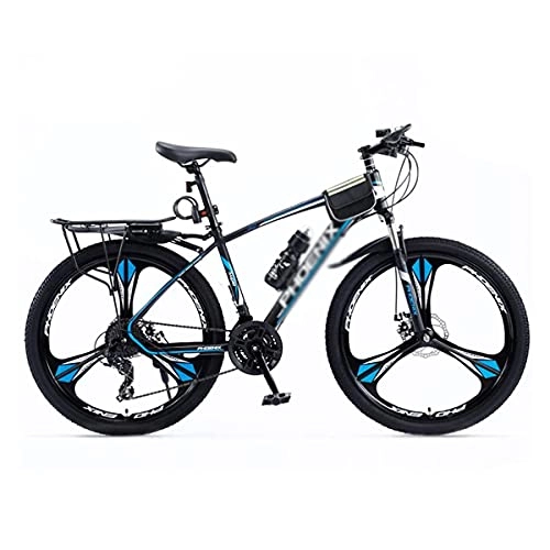 Vélos de montagnes : VTT pour adulte, 24 vitesses, roues de 69, 5 cm, cadre en acier au carbone, freins à double disque, fourche avant à suspension (taille : 27 vitesses, couleur : noir)