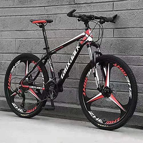 Vélos de montagnes : VTT Vélo à Trois pôles à Vitesse Variable 26 Pouces 27 Vitesse Adulte Vélo étudiant-Rouge