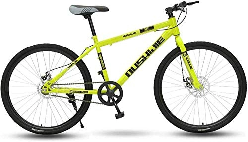 Vélos de montagnes : Vélo, 26" Suspension de Roue Avant Hommes VTT 19" Single Frame Vitesse mécanique Freins à Disque 6-6, Jaune, 24" SHIYUE (Color : Yellow, Size : 24")