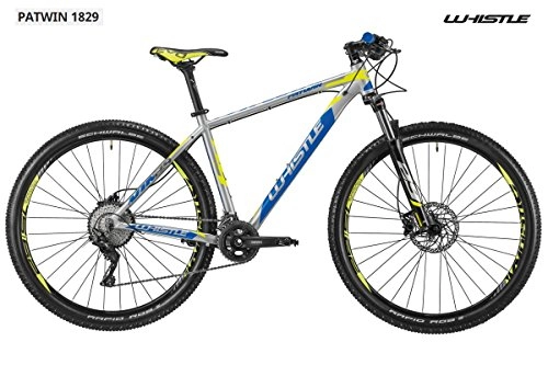 Vélos de montagnes : Vélo 29 Whistle Patwin 1829 22 V, Ultralight-Blue-Neon Yellow, M - 19"