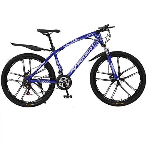 Vélos de montagnes : Vélo de Montagne Country, Vélo de montagne tout terrain adulte de 26 pouces 21 vitesses vélo étudiant à double amortisseur de frein à disque bleu C