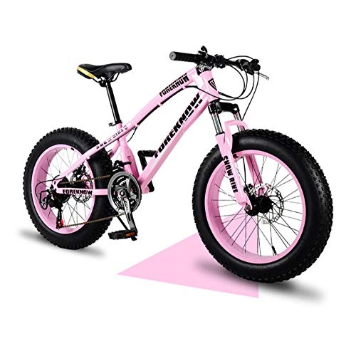 Vélos de montagnes : Vélo De Montagne Pneus 20 / 24 / 26 Pouces Ultra Larges pour Vélos De Route Tout-Terrain Neige Adulte-Pink_24_inch
