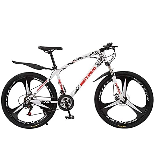Vélos de montagnes : Vélo de montagne pour adultes et hommes - VTT de 66 cm - 21 / 24 / 27 vitesses - Cadre en acier carbone avec double frein à disque et suspension avant - Pour femme et homme