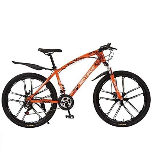 Vélos de montagnes : Vélo de montagne pour adultes et hommes - VTT de 66 cm - Double frein à disque et suspension avant - 21 / 24 / 27 vitesses - Cadre en acier carbone - Pour femme et homme