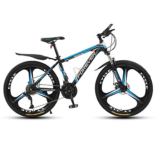 Vélos de montagnes : Vélo de montagne pour adultes, roues de 26 pouces, vélo de piste de montagne, acier à hautes bicyclettes en acier au carbone, suspension à 21 vitesses Vélo VTT, freins à double disque, bleu noir peng