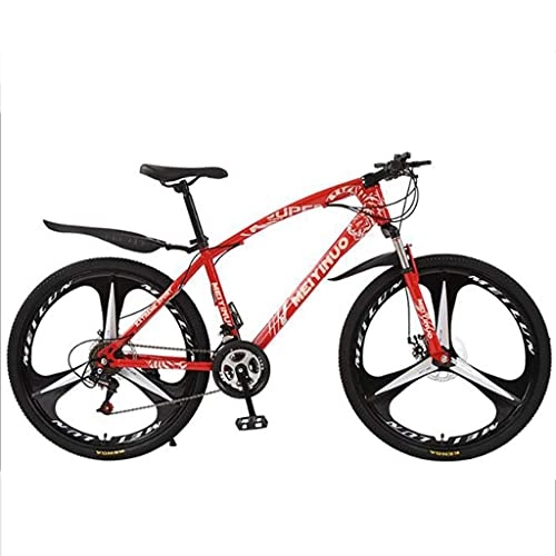 Vélos de montagnes : Vélo de montagne pour homme et femme - VTT de 66 cm - En acier au carbone - Double frein à disque - Suspension unique - Pour femme et homme
