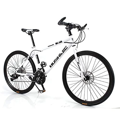 Vélos de montagnes : Vélo de montagne pour homme et femme - VTT - VTT - 66 cm - Suspension avant - Double frein à disque - Cadre en acier au carbone - Pour homme et femme