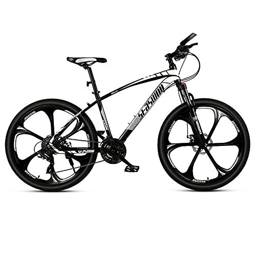 Vélos de montagnes : Vélo de montagne pour jeunes adultes et femmes - VTT de 66 cm - Cadre en acier au carbone - Double frein à disque à suspension avant - 21 / 24 / 27 vitesses - Pour homme et femme