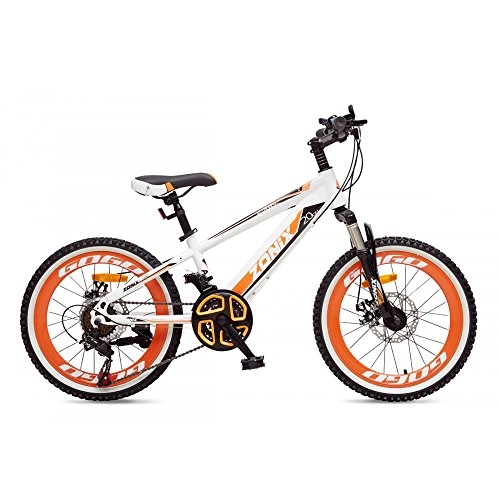 Vélos de montagnes : Vélo Garçons Filles Zonix VTT Astro Boy 20 Pouces 21 Vitesse Blanc Orange 85% Assemblé