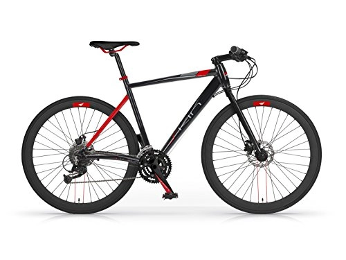 Vélos de montagnes : Vélo Hybride MBM Skin en aluminium avec frein à disque hydraulique (Noir, 54)