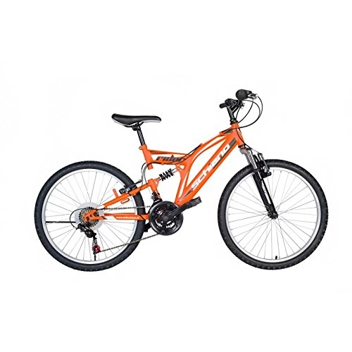 Vélos de montagnes : Vélo mountain bike biammortizzata Rider Shimano Orange / Noir 26 F. lli Schiano