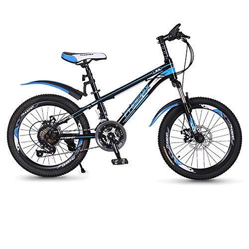 Vélos de montagnes : Vélo pour enfants en plein air pour filles et garçons, Vélos de montagne en acier au carbone 20 '', entraînement hors route 21 Vélo à vitesse variable, 6-12 ans Vélos pour enfants (Bleu)