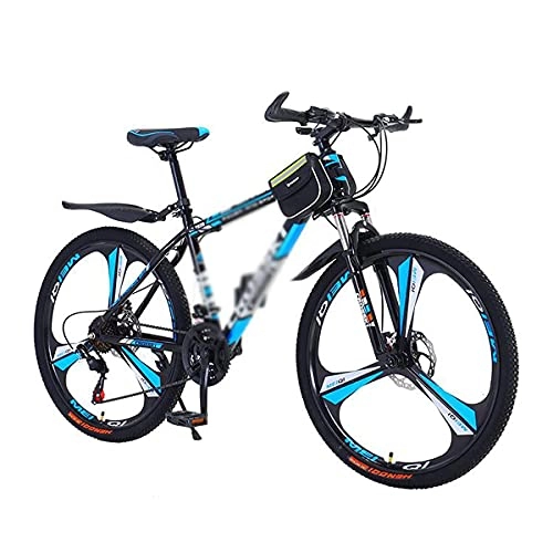 Vélos de montagnes : Vélo VTT 21 vitesses, roues de 66 cm, frein à disque avec cadre en acier au carbone pour homme, femme, adulte et adolescent (taille : 24 vitesses, couleur : bleu)