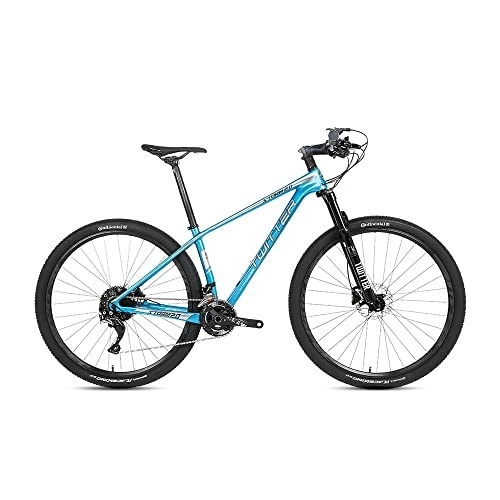 Vélos de montagnes : Vélo VTT cadre en carbone avec frein à disque kit Shimano slx / m7000-22 V taille 27, 5 x 17 (ciel bleu)