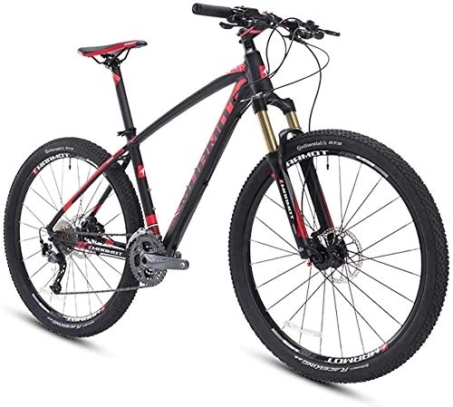 Vélos de montagnes : Vélo Vélos de Montagne, 27, 5 Pouces Gros Pneu Hardtail Mountain Bike, Aluminium 27 Vitesse VTT, Femmes vélo Hommes réglable (Color : Black)