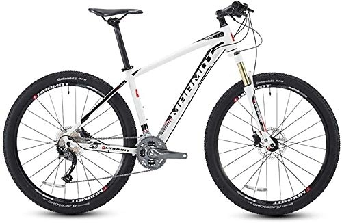 Vélos de montagnes : Vélo Vélos de Montagne, 27, 5 Pouces Gros Pneu Hardtail Mountain Bike, Aluminium 27 Vitesse VTT, Femmes vélo Hommes réglable (Color : White)