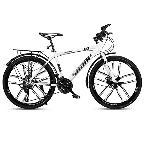 Vélos de montagnes : Vélos de Ville VTT Vélo Adulte Route Vélos VTT VTT Vitesse réglable for Les Hommes et Les Femmes 26po Roues Double Disque de Frein BMX Suspendu (Color : White, Size : 30 Speed)