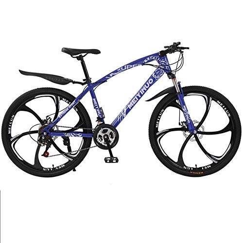 Vélos de montagnes : Vélos VTT Vélo de Montagne Adulte, Vélo tout terrain adulte 26 pouces 27 vitesses vélo étudiant à double amortisseur de frein à disque bleu B