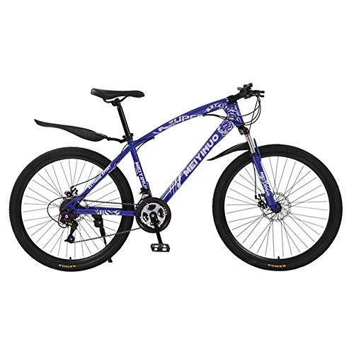 Vélos de montagnes : WGYBREAM Vélo VTT, Vélo Tout Terrain, Vélo de Montagne, Montagne Vélos 26 Pouces Roue Ravine Vélo Double Frein à Disque et Fourche Avant Carbone Cadre en Acier 21 / 24 / 27 Vitesse