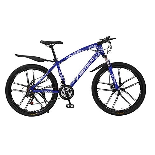 Vélos de montagnes : WGYBREAM Vélo VTT, Vélo Tout Terrain, Vélo de Montagne, Montagne Vélos VTT, Semi-Rigide Ravine vélo à Double Frein à Disque et Suspension Avant, 26 Pouces Roues (Color : Blue, Size : 21-Speed)