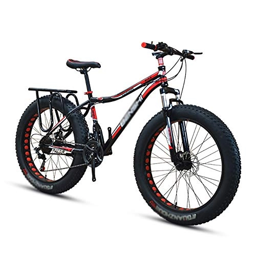 Vélos de montagnes : WJJ Vélos de Ville VTT, VTT en Aluminium Fat Tire Bike Adulte Vélos de Route Vélos Plage Motoneige de vélos Hommes Femmes Vélo de Montagne Adulte (Color : Black, Size : 24in)