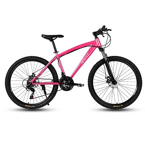 Vélos de montagnes : WJJ Vélos de Ville VTT, VTT en Aluminium VTT Adulte VTT Vélo Route Vélos for Hommes et Femmes 24En Roues Double Vitesse réglable Frein à Disque Vélo de Montagne Adulte (Color : Pink, Size : 21 Speed)