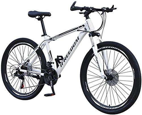 Vélos de montagnes : WJJH VTT pour Men26 Pouces 21 Vitesse Adulte à Vitesse Variable vélo Suspesion Adulte Trek Bicycle, Blanc