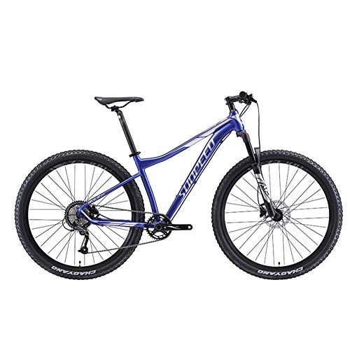 Vélos de montagnes : WJSW Vélos Montagne 9 Vitesses, VTT Semi-rigipour Grandes Roues pour Adultes, vélo Suspension Avant Cadre Aluminium, vélo Montagne, Bleu