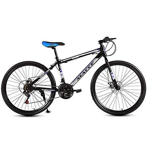 Vélos de montagnes : WXX 24inch Haute Carbone Mountain Bikes Steel Fat Tire Hardtail Urbaine Piste mle et Femelle vlos avec Suspension Avant Sige rglable, Black Blue, 27 Speed