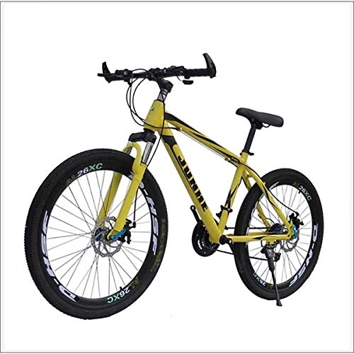 Vélos de montagnes : Xer VTT pour homme, 17", cadre en acier, 21 / 24 / 27 / 30 vitesses, amortisseur entièrement réglable, fourche à suspension avant, jaune, 21 vitesses