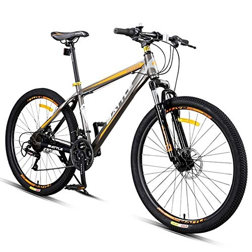 Vélos de montagnes : Xiaoyue 24x Mountain Bikes, 26 Pouces Adulte Haute teneur en Carbone Cadre en Acier Hardtail vélos Tout-Terrain VTT Hommes, Vélos Anti-Slip, Vert lalay (Color : Orange)