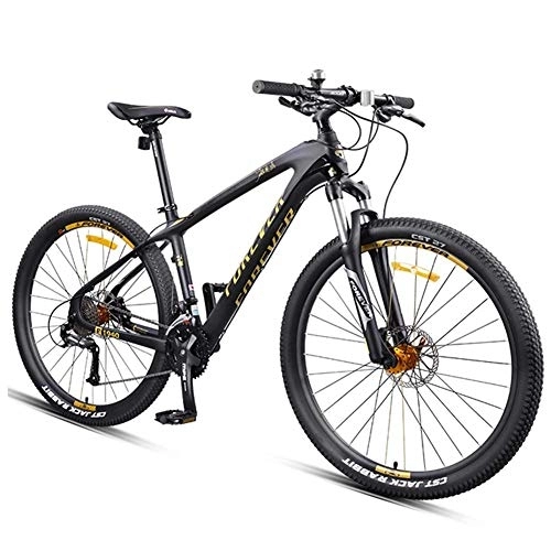 Vélos de montagnes : Xiaoyue Hardtail Mountain Bike, 27, 5 Pouces Big Wheels Mountain Trail Bike, Cadre en Fibre de Carbone Hommes Femmes Tout Terrain VTT, Or, 30 Vitesse lalay (Color : Blue, Size : 27 Speed)