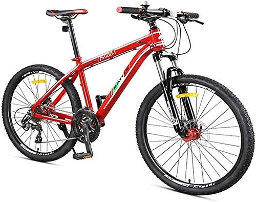 Vélos de montagnes : XIUYU 27-Speed ​​Mountain Bikes, Suspension Avant Hardtail VTT, Adulte Femmes Hommes Tout Terrain vélo avec Double Disque de Frein (Color : Red, Size : 24 inch)