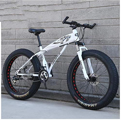 Vélos de montagnes : XXCZB Gros pneus VTT Semi-rigides avec Suspension Avant pour Adultes Hommes Femmes 95 pneus Larges Vélo de Montagne antidérapant Vélo à Double Disque en Acier à Haute teneur en Carbone