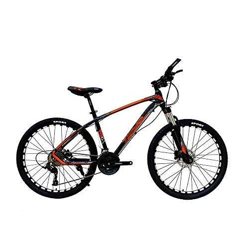 Vélos de montagnes : YALIXI VTT, vélo de Montagne Adulte, Frein à Huile en Alliage d'aluminium de Roue de 26", pédale antidérapante, équitation extérieure Adulte vélo Noir Orange 27 Vitesses