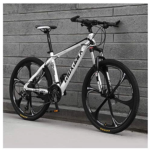 Vélos de montagnes : YBB-YB YankimX VTT 27 vitesses à suspension avant avec double freins à disque Cadre en aluminium Blanc 66 cm