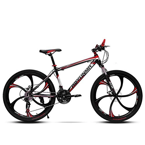 Vélos de montagnes : YeeWrr Electric Bikes for Adults Men Environmentally Friendly Transportation, Comfortable Riding, 24 / 26 inch Mountain Bike, Lightweight Hybrid Bike-Black_Red_6Spokes_27speed_24inches