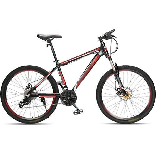 Vélos de montagnes : YHRJ Vélo De Montagne pour Adultes Faisant du Vélo À L'extérieur, Voyage De Camping en VTT Tout-Terrain, 26 Pouces / 30 Vitesses, Fourche Avant Verrouillable (Color : Black red-30spd, Size : 26inch)