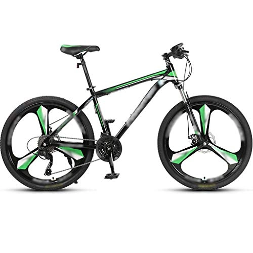 Vélos de montagnes : YHRJ Vélo De Route Vélos De Montagne Cross-Country Homme Et Femme, Vélos De Camping Extérieur pour Adultes, Cadre VTT en Acier À Haute Teneur en Carbone (Color : Black green-24spd, Size : 24inch Wheel)