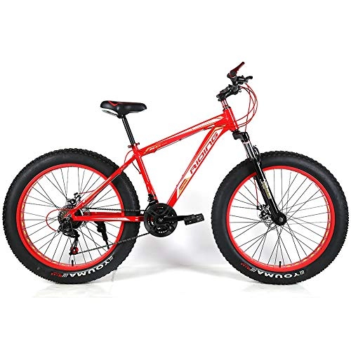 Vélos de montagnes : YOUSR Mountain Bicycle 21"Frame Mens Bicycle Pliant Unisexe Red 26 inch 7 Speed