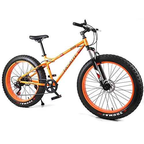 Vélos de montagnes : YOUSR Vélos des Hommes de vélo de Neige de Bicyclette 21 / 24speeds pour Les Hommes et Les Femmes Orange 26 inch 7 Speed