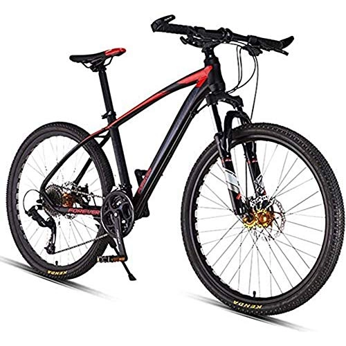 Vélos de montagnes : YSNJG 26 Pouces 17-Speed Mountain Bikes, Double Frein Disque Hardtail VTT, Hommes Femmes Adulte Terrain VTT (Noir / Rouge)