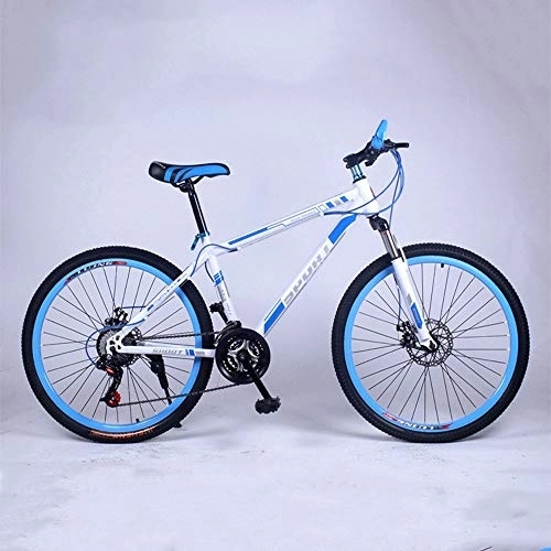 Vélos de montagnes : YXWJ 24 / 26 Pouces VTT for Hommes pneus Hardtail VTT sécurité à vélo Adulte Femme Vitesse Haute teneur en Carbone en Acier Bleu BIK Hardtail Montagne (Color : 26 inches, Taille : 27 Speed)