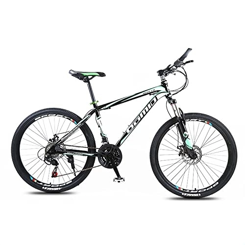 Vélos de montagnes : zcyg 21 Vitesses De Montagne, Roues 24 / 26 Pouces, avec Frein à Disque, Poids Léger pour Les Vélos pour Hommes(Size:24inch, Color:Noir + Vert)